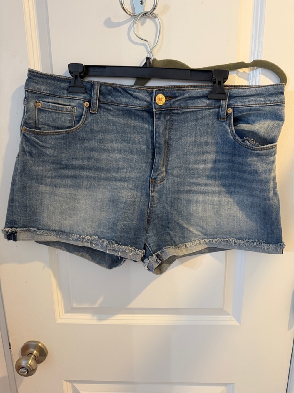 STS Blue Faded Indigo Frayed Hem Denim Shorts